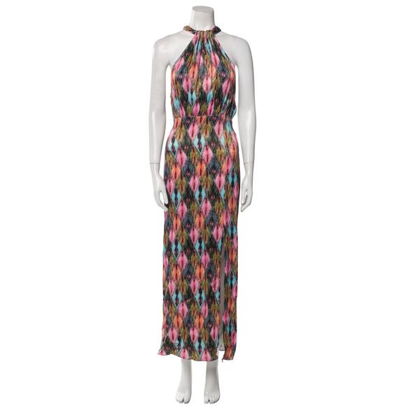 Rotate Birger Christensen Maxi Dress Colorful Bright Medium Halter Vacation - Picture 2 of 11
